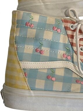 Vans Sk8-Hi Tapered Gingham Block Patchwork NWOB Womens 14.5 Mens 13